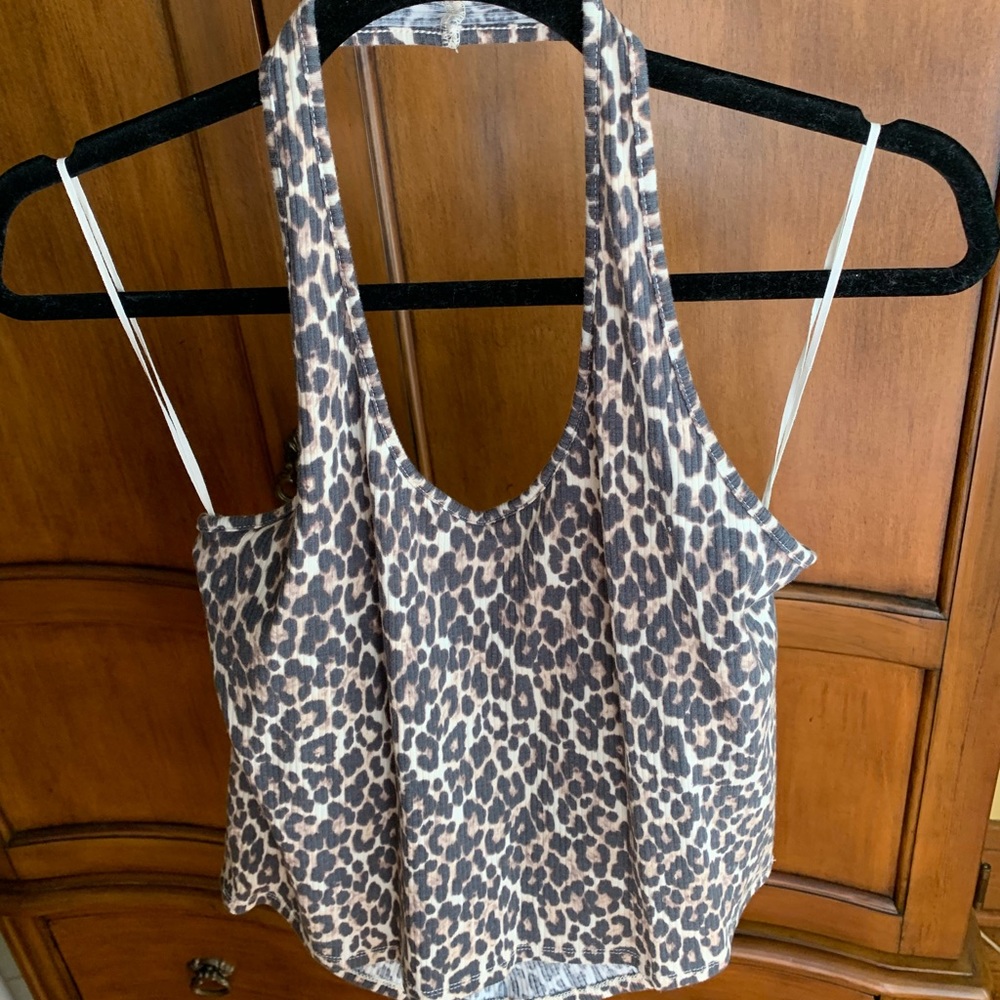American Eagle Halter Cheetah Top
